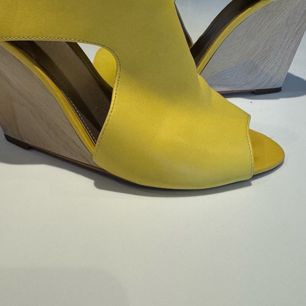 Rachel Roy Yellow Wood Wedge Heel